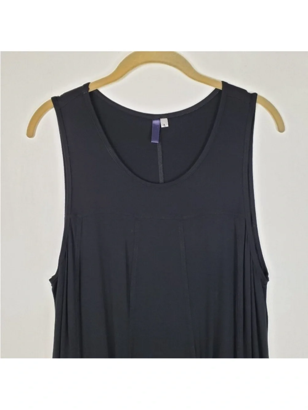 Heartstring Tunic Sleeveless Pocket Top Black Lagenlook Womens Size Large - Picture 3 of 8